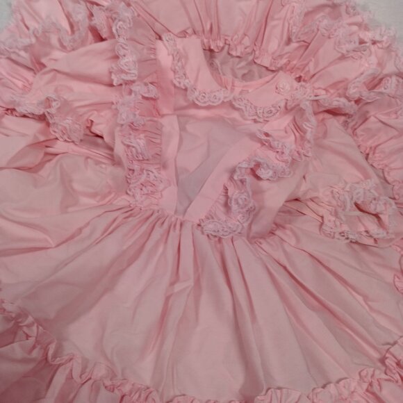 Vintage Miss Quality Pageant Dress 6X Pink Lace Ruffled Frilly Coquette Babydoll - Picture 5 of 16
